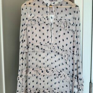 All Saints Pink Top with a Black Polka Dot Design in Mediun